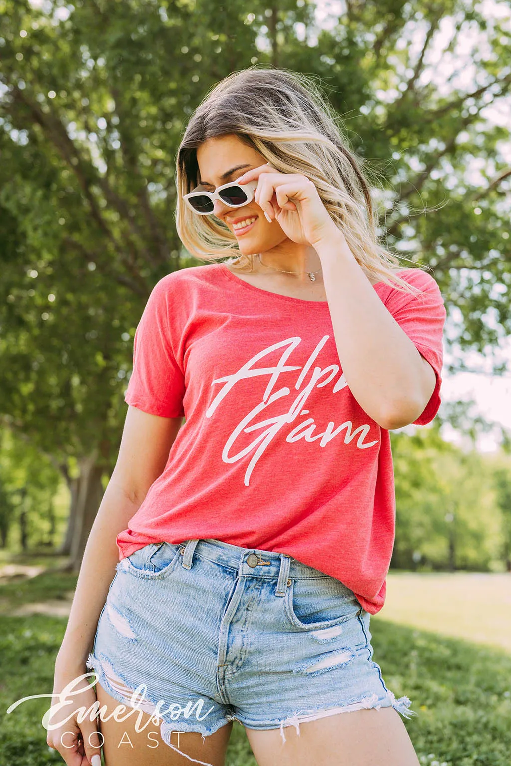 Alpha Gam Coral Recruitment Slouchy Tee