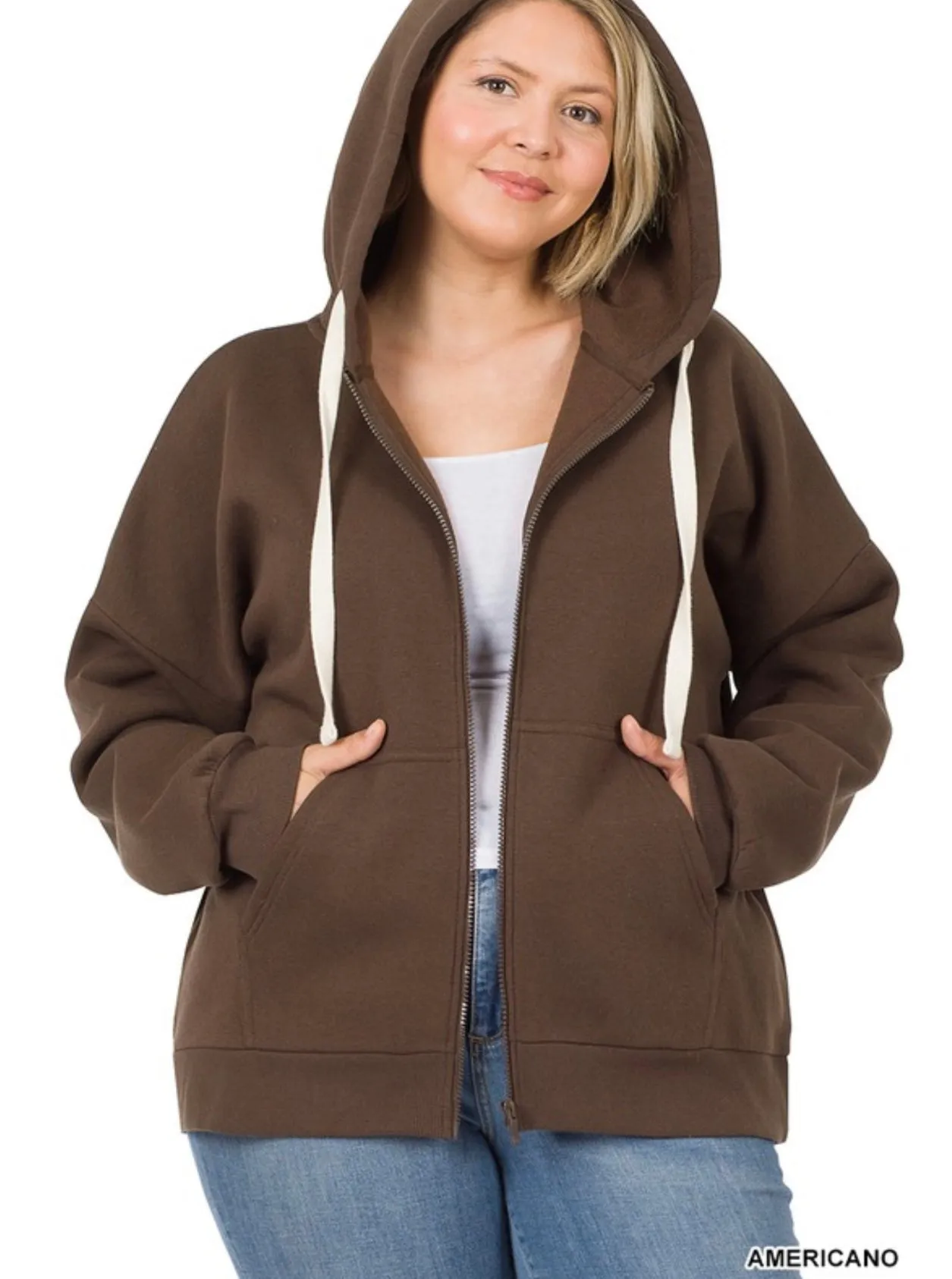 Americano zip up hoodie sweater (REGULAR & PLUS SIZES)