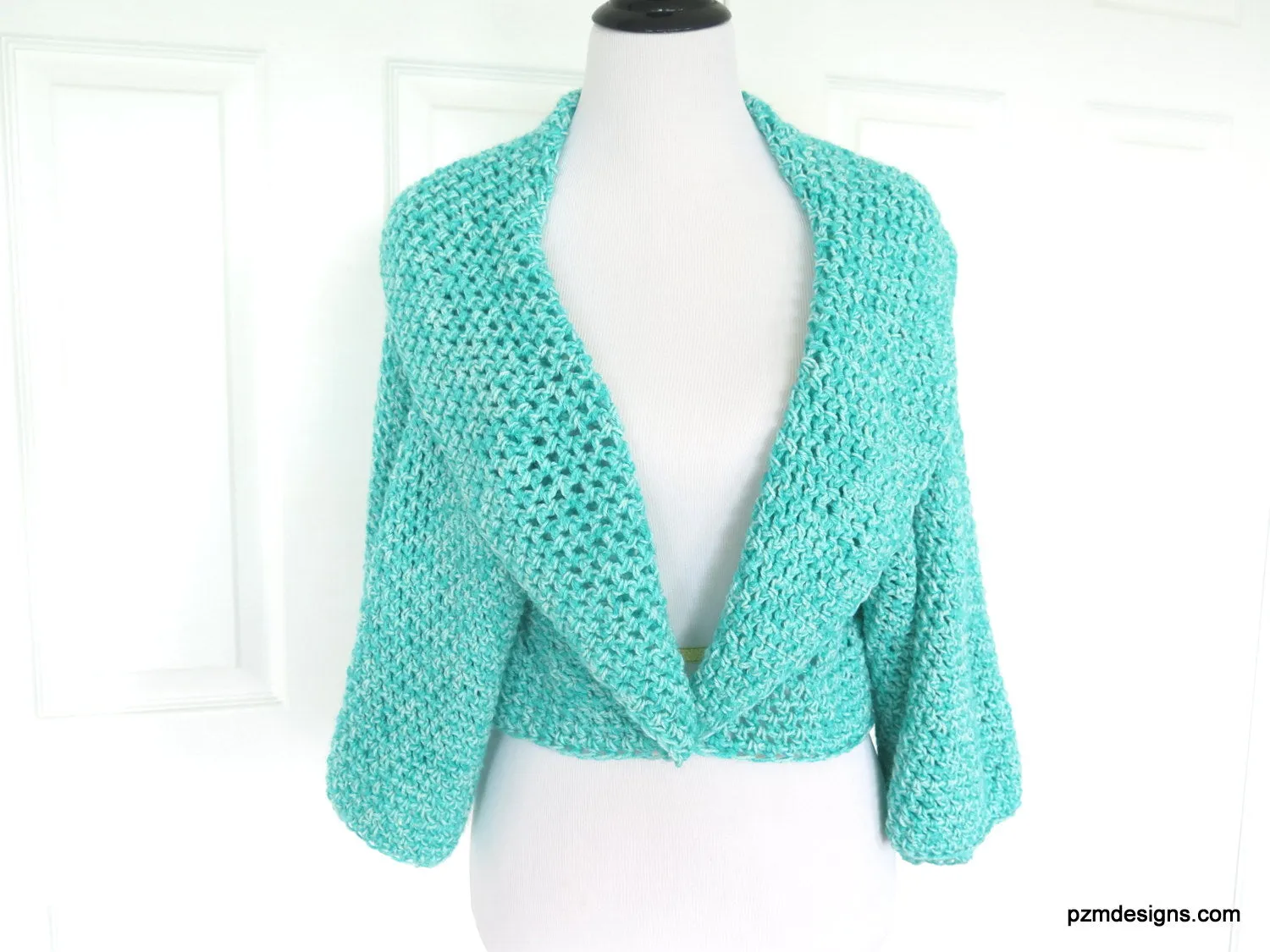 Aqua Plus Size Circle Shrug, Handmade Crochet