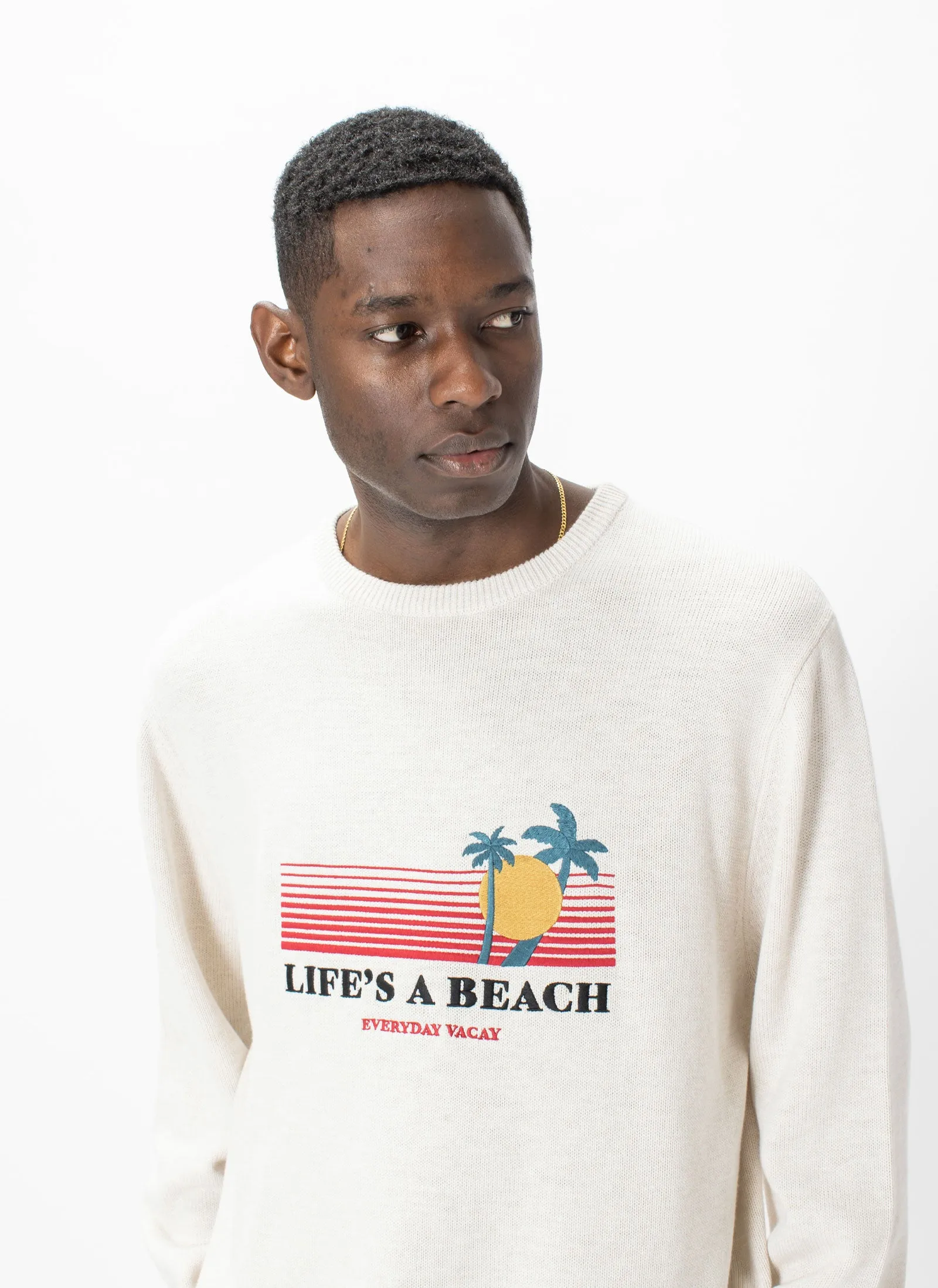 Beach Crew Knit Stone