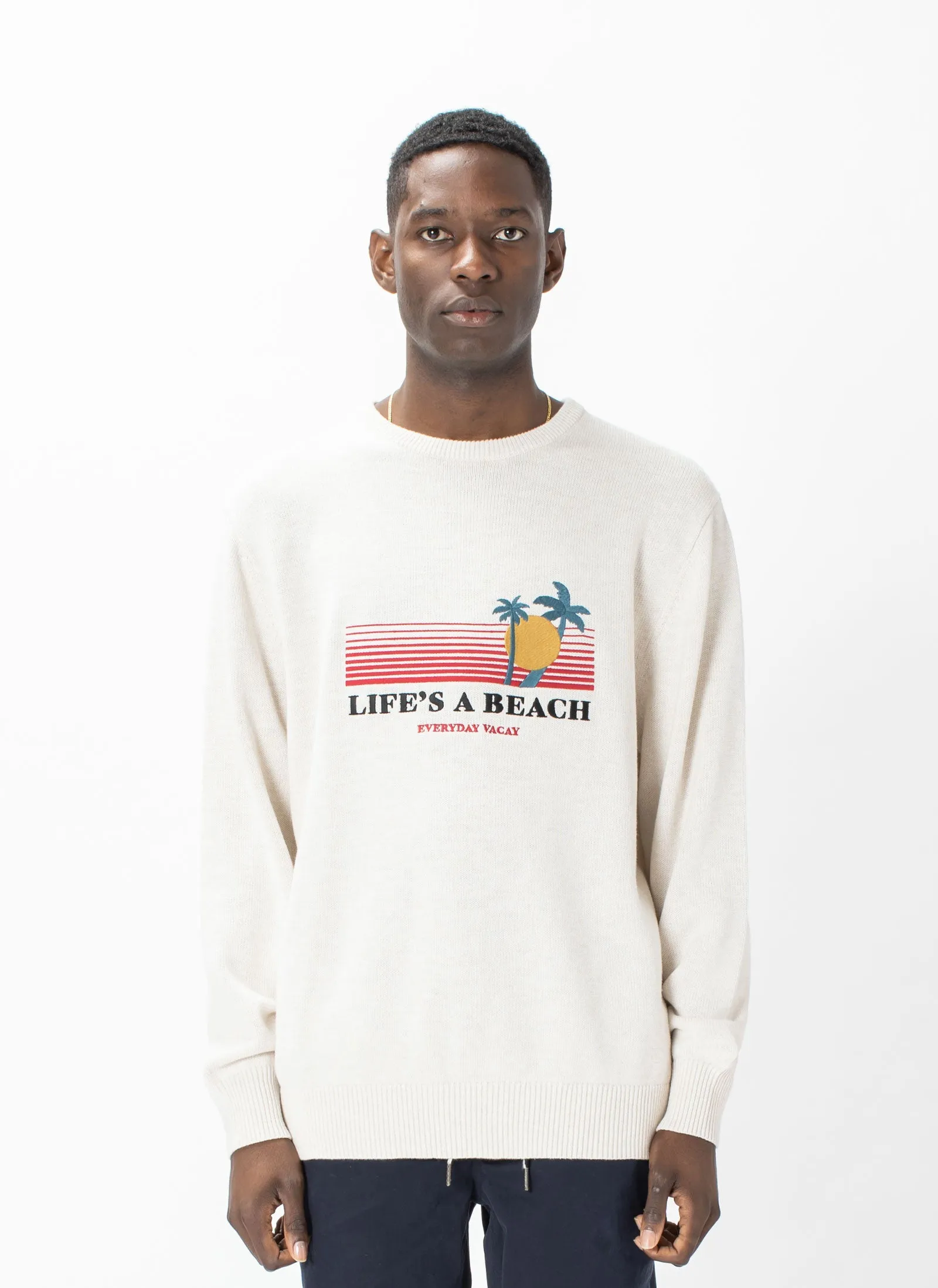 Beach Crew Knit Stone