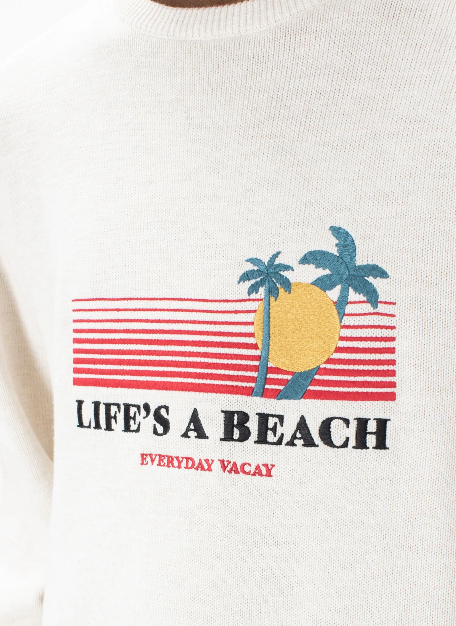 Beach Crew Knit Stone