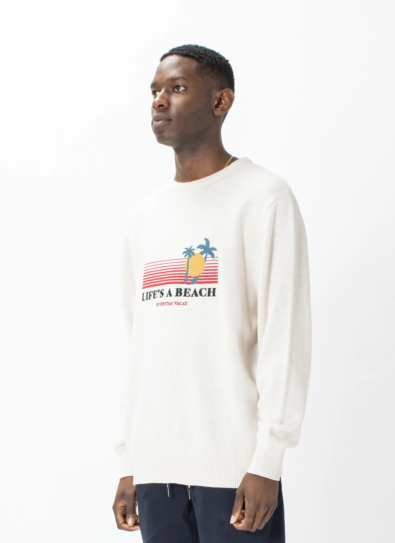 Beach Crew Knit Stone