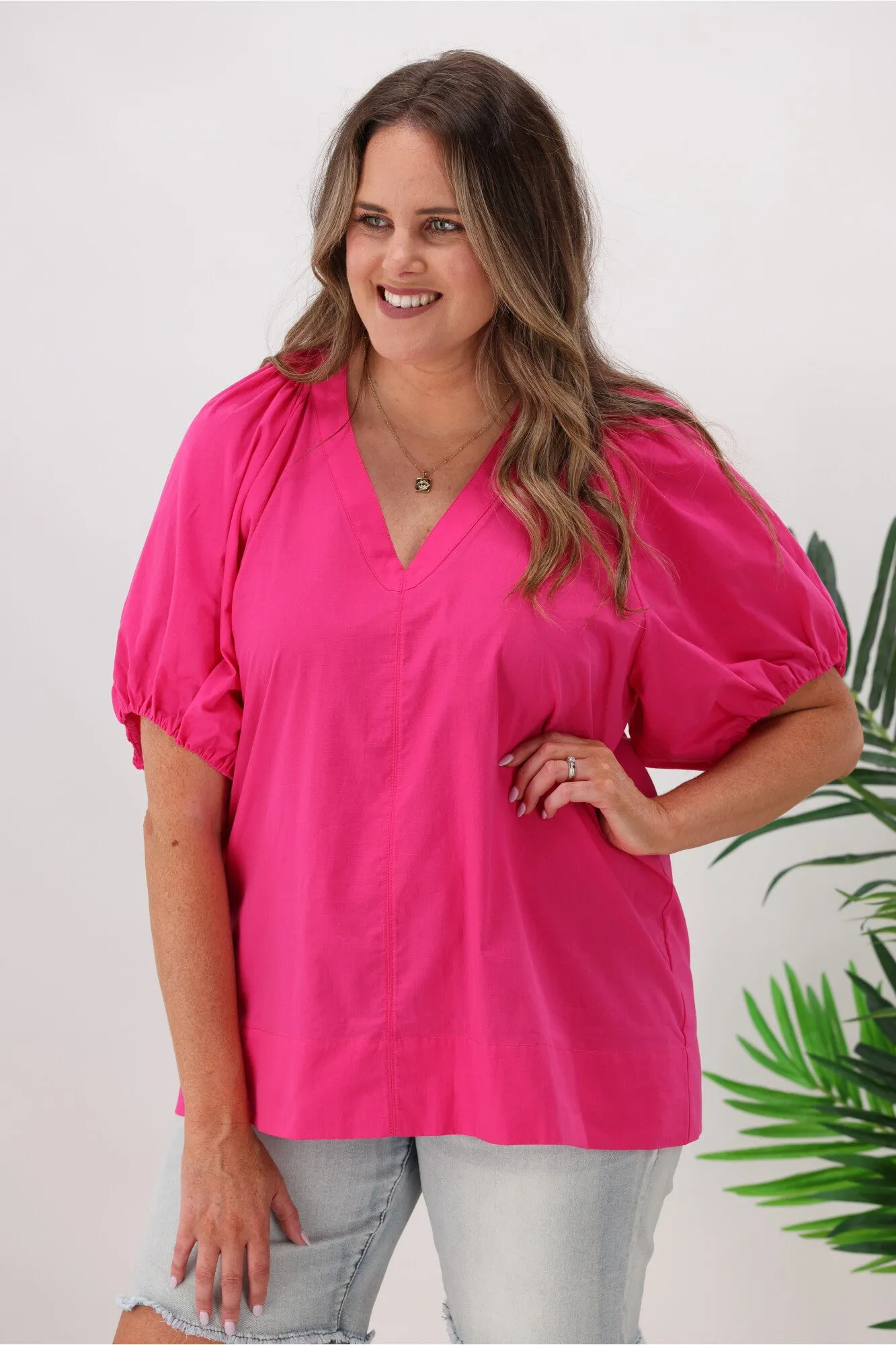 Betty Basics Juliet Blouse Miami Pink