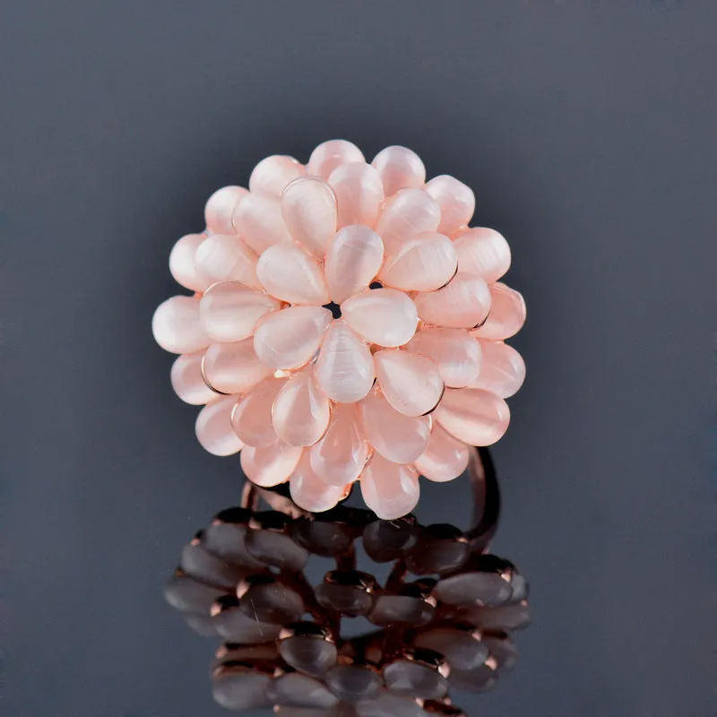 Blush Pink 3D Flower Ring