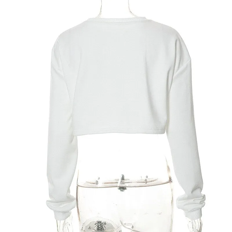 Body Print Cropped Sweater