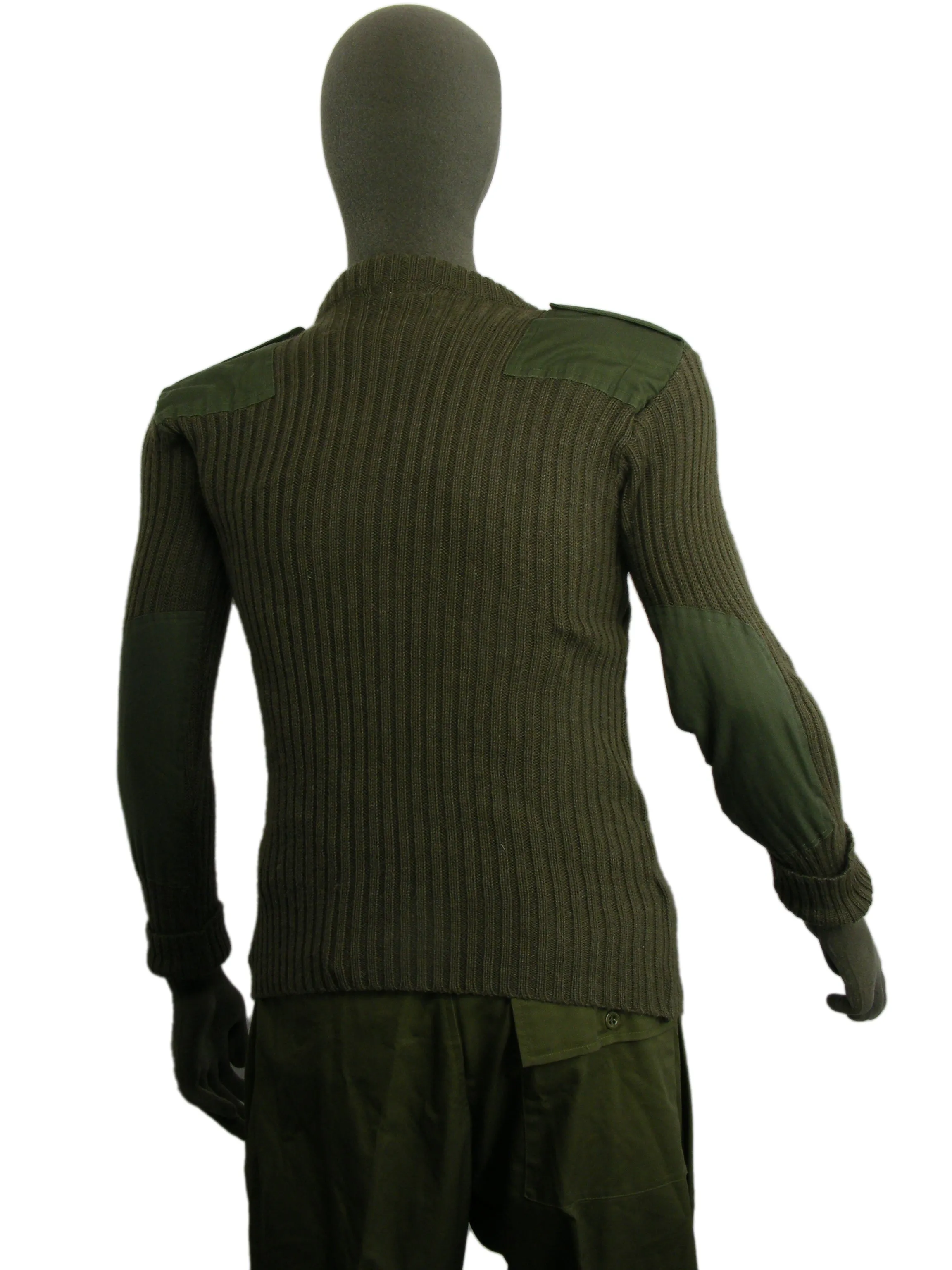 British Army Olive Green Jumper - Woolly Pulley Distressed