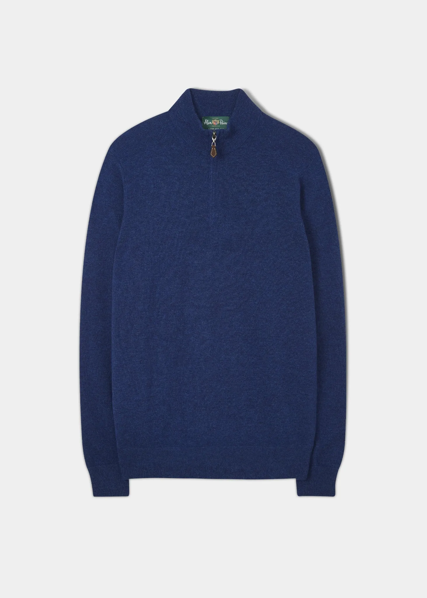 Cairns Geelong Wool 1/4 Zip Jumper in Indigo - Regular Fit