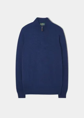 Cairns Geelong Wool 1/4 Zip Jumper in Indigo - Regular Fit