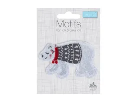 Christmas Motifs - Iron -On & Sew-On Patch POLAR BEAR