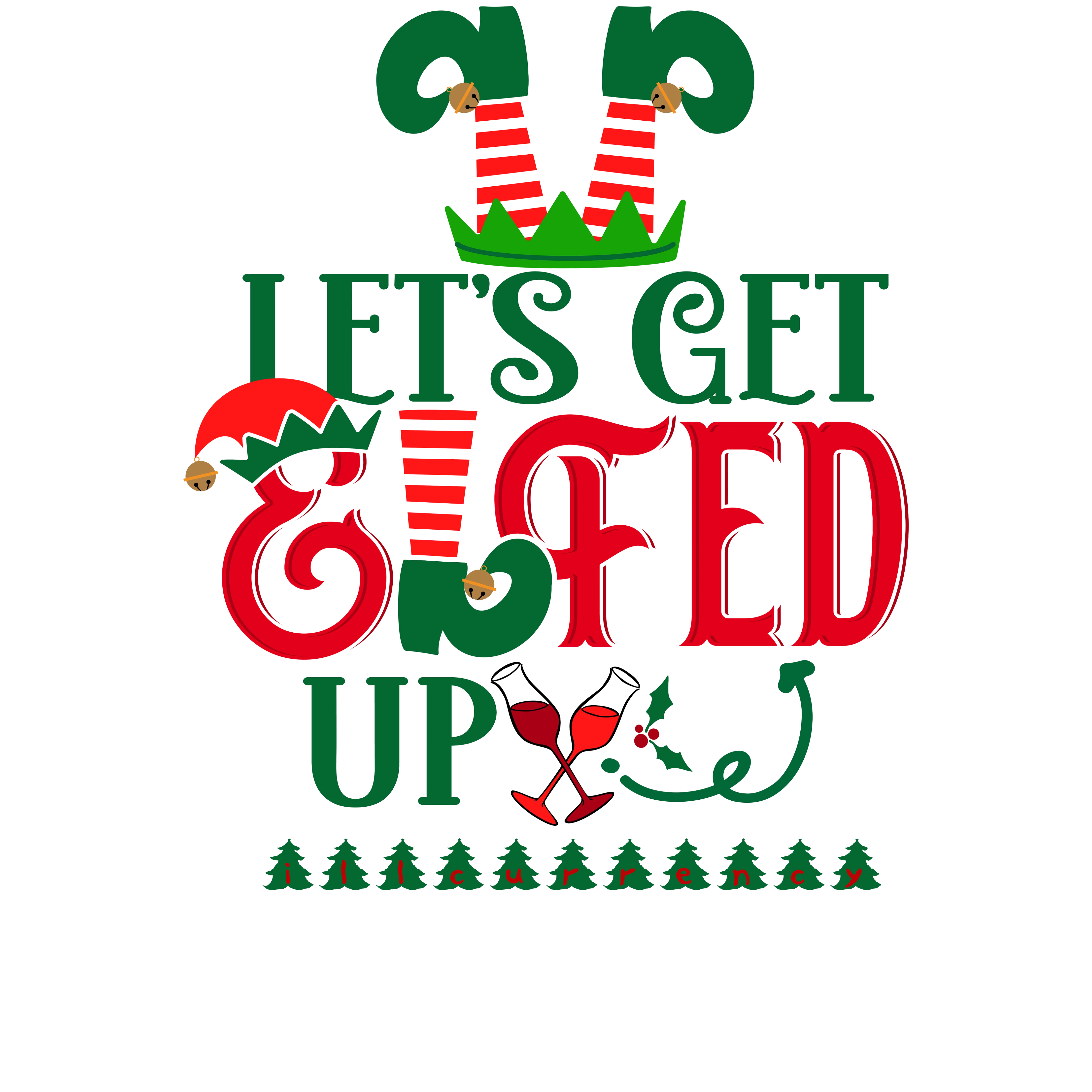 CHRISTMAS UGLY SWEATERS White T-Shirt (Elfed Up)