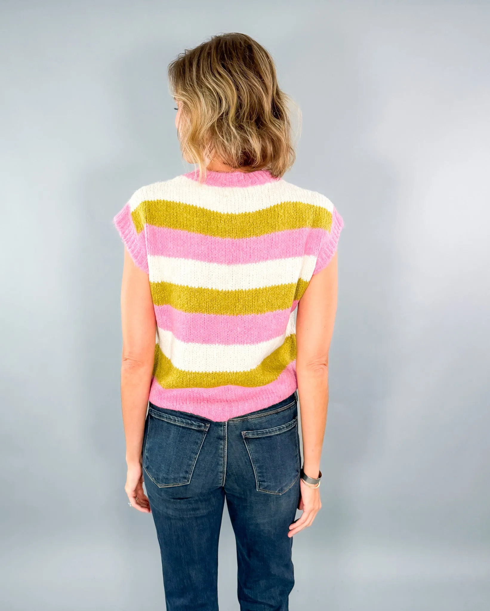 Cisse Rose Striped Sweater