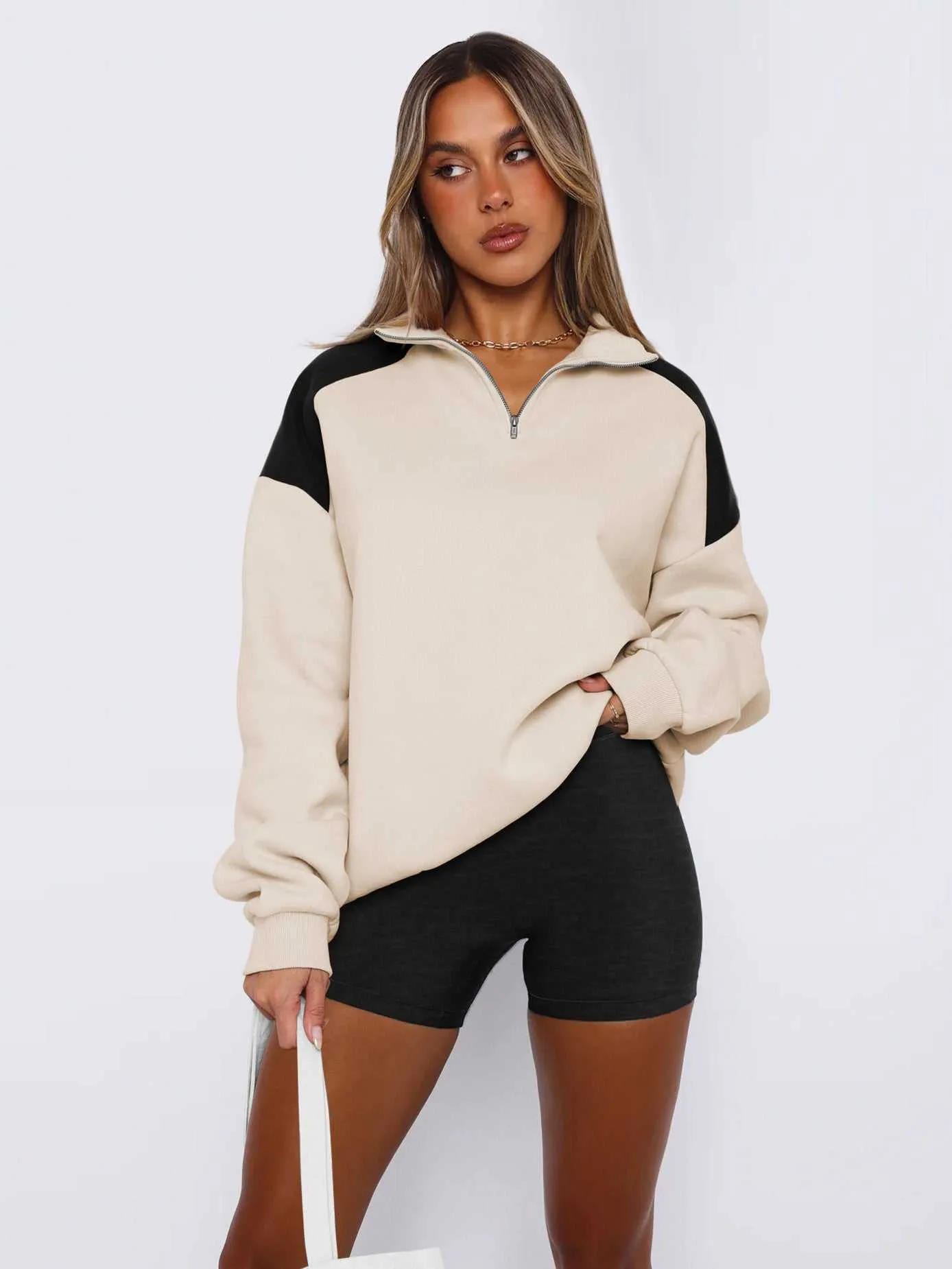 Color Block Pullover Sweatshirt