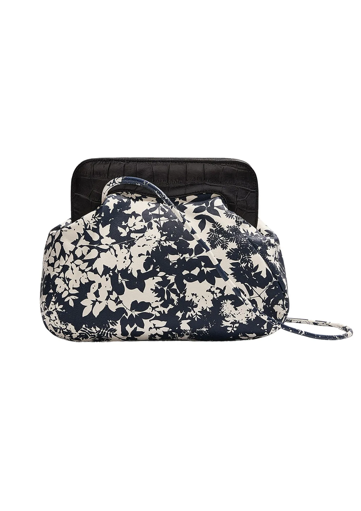 Constanza Floral Print Leather Clutch Bag