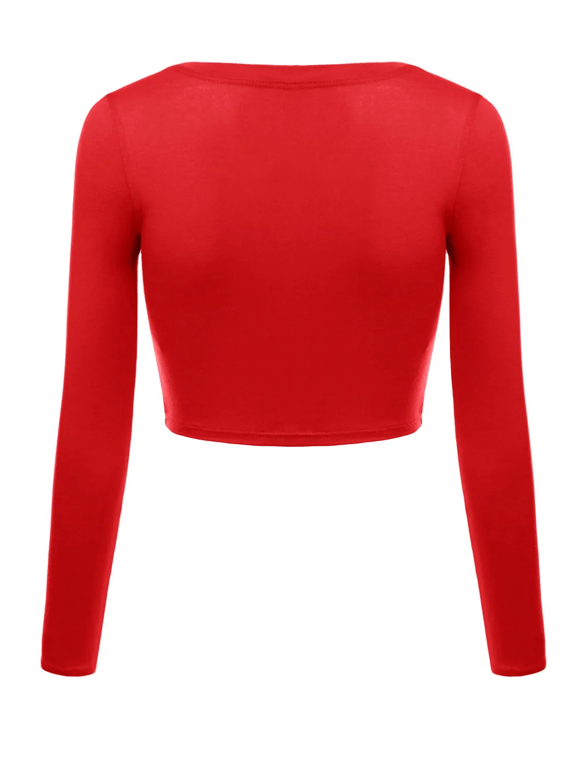 Crop Top for Women Crew Neck Basic Long Sleeve Crop Top - USA