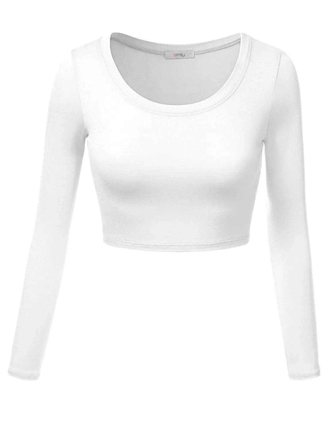 Crop Top for Women Crew Neck Basic Long Sleeve Crop Top - USA