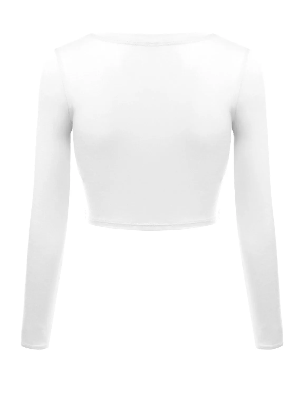 Crop Top for Women Crew Neck Basic Long Sleeve Crop Top - USA