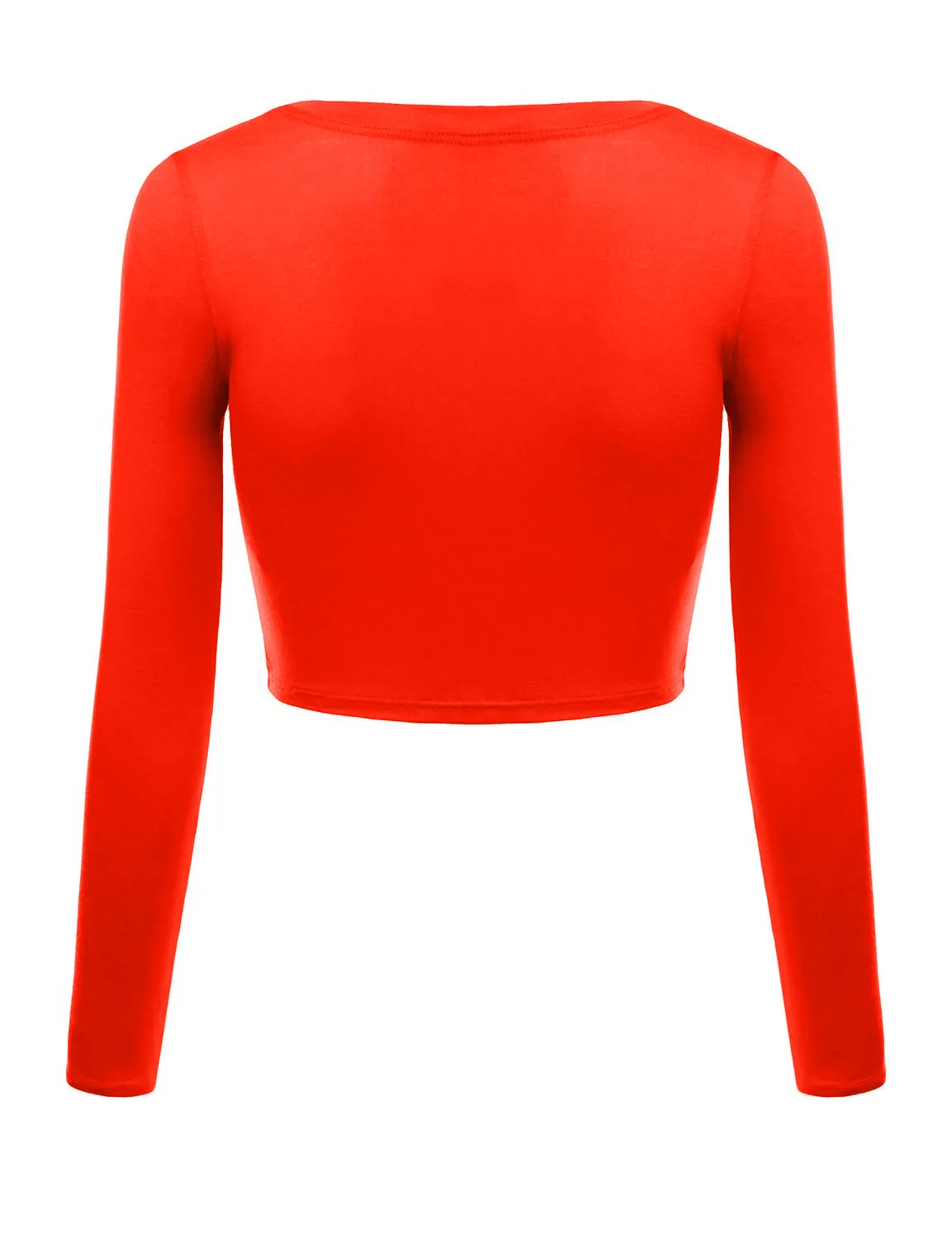 Crop Top for Women Crew Neck Basic Long Sleeve Crop Top - USA