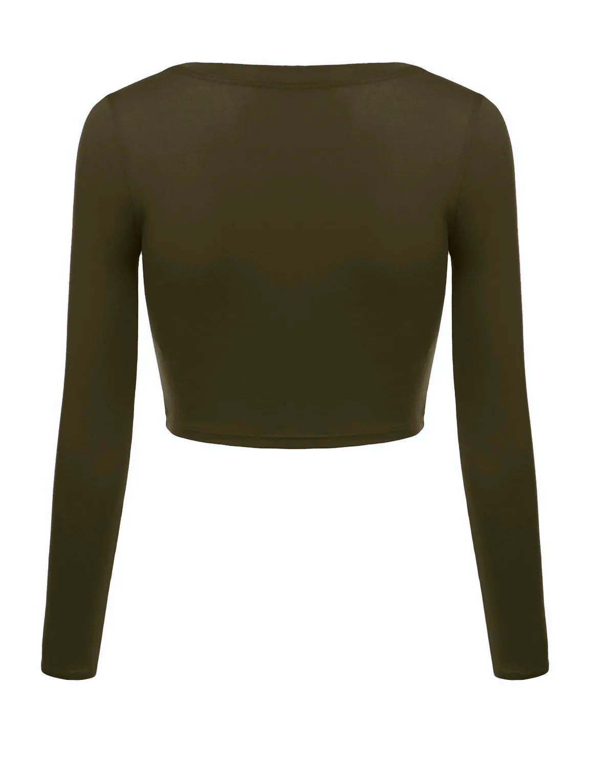 Crop Top for Women Crew Neck Basic Long Sleeve Crop Top - USA