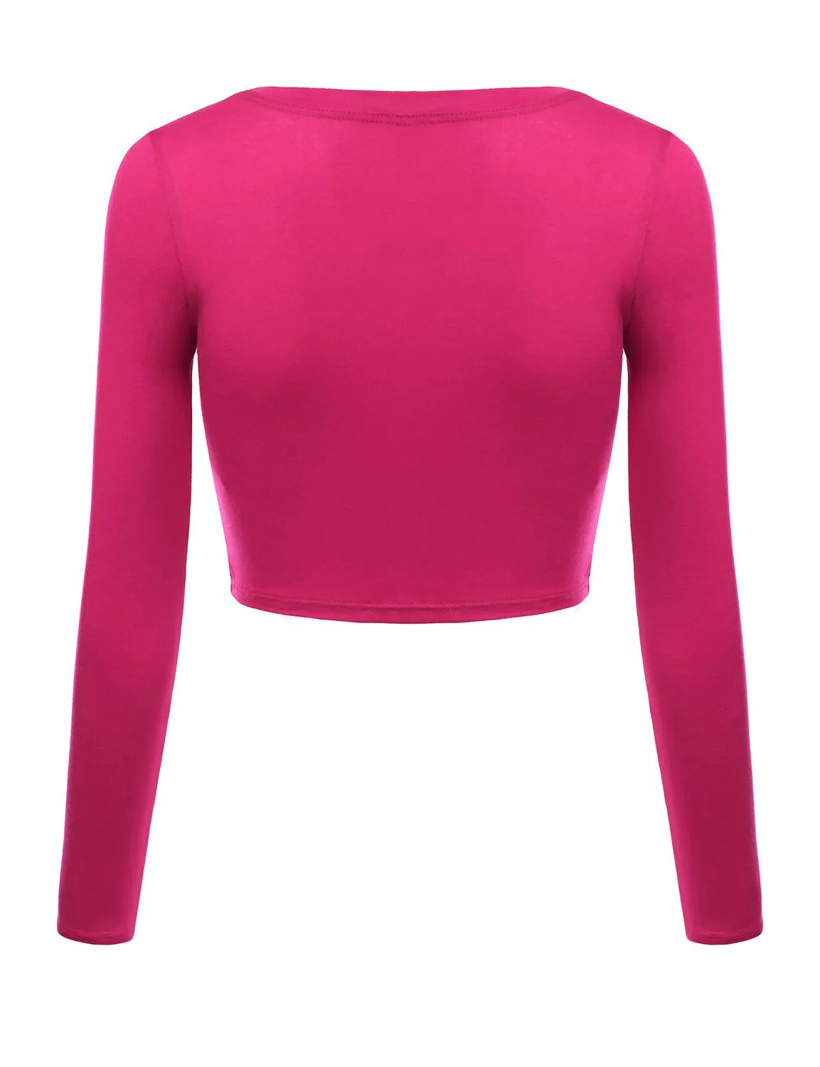 Crop Top for Women Crew Neck Basic Long Sleeve Crop Top - USA