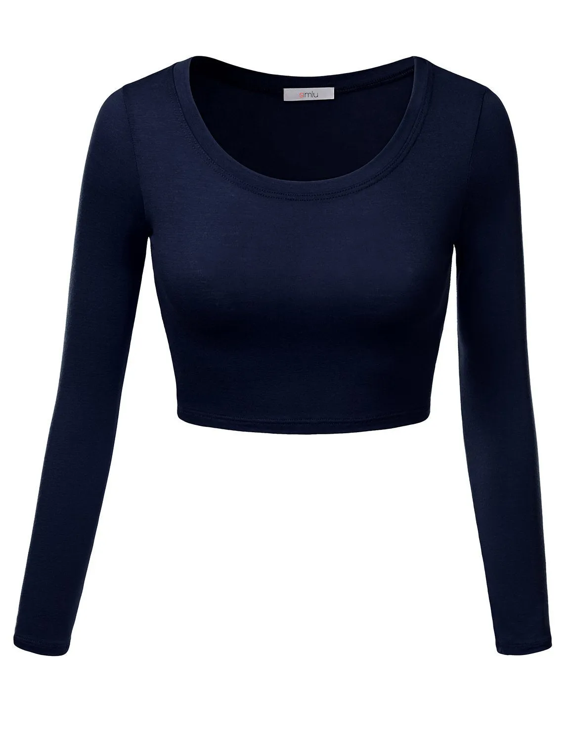 Crop Top for Women Crew Neck Basic Long Sleeve Crop Top - USA