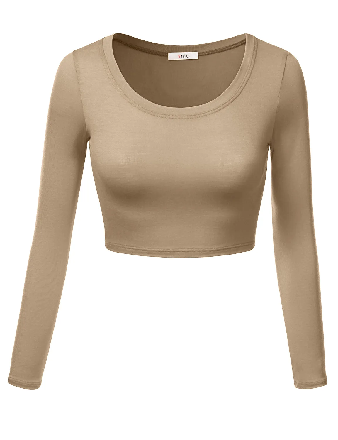 Crop Top for Women Crew Neck Basic Long Sleeve Crop Top - USA