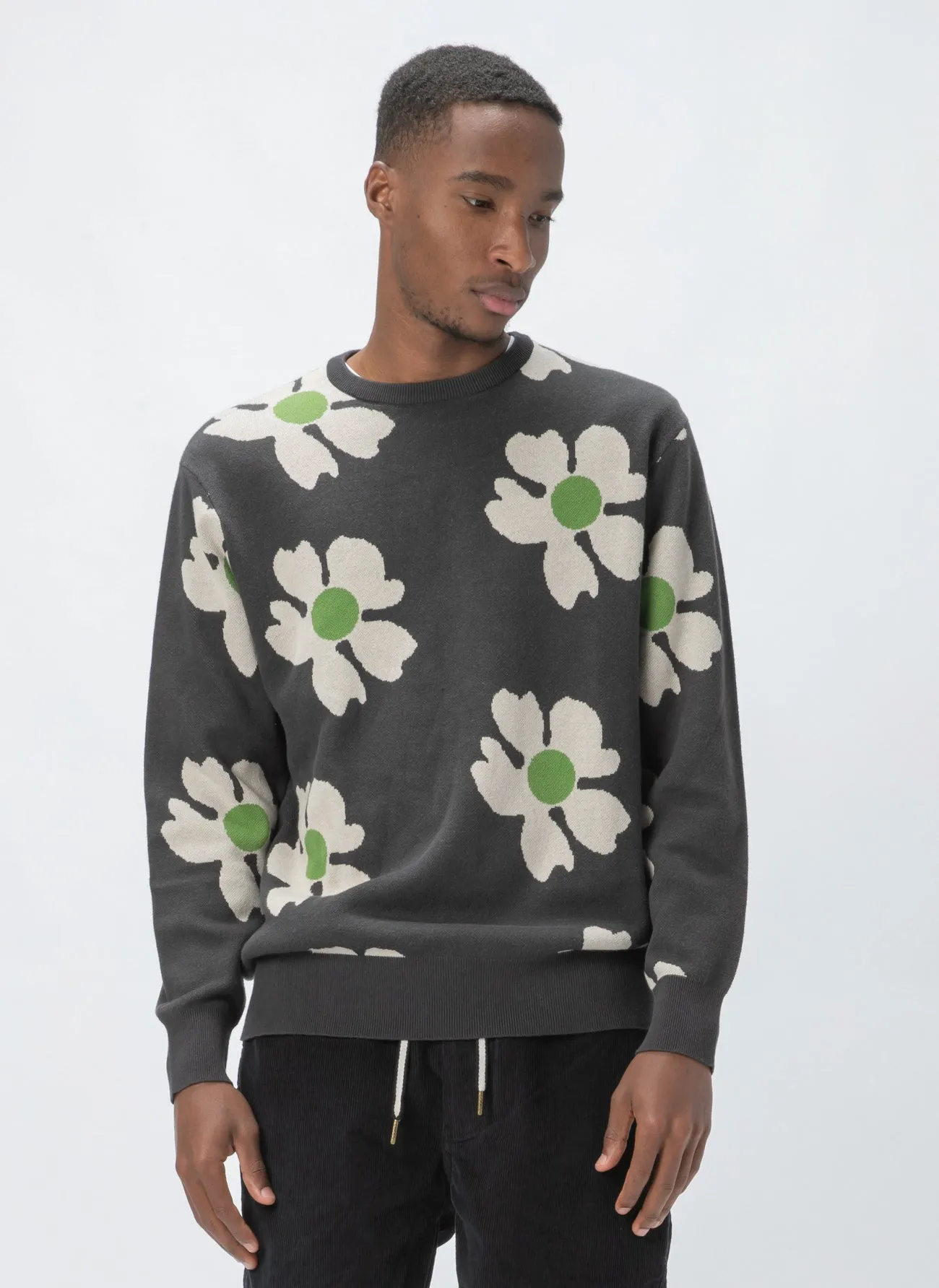 Daisy Crew Knit Charcoal