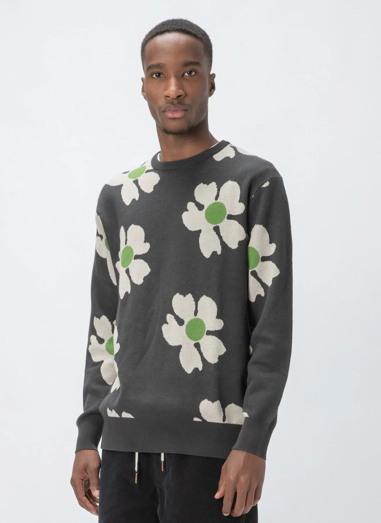 Daisy Crew Knit Charcoal