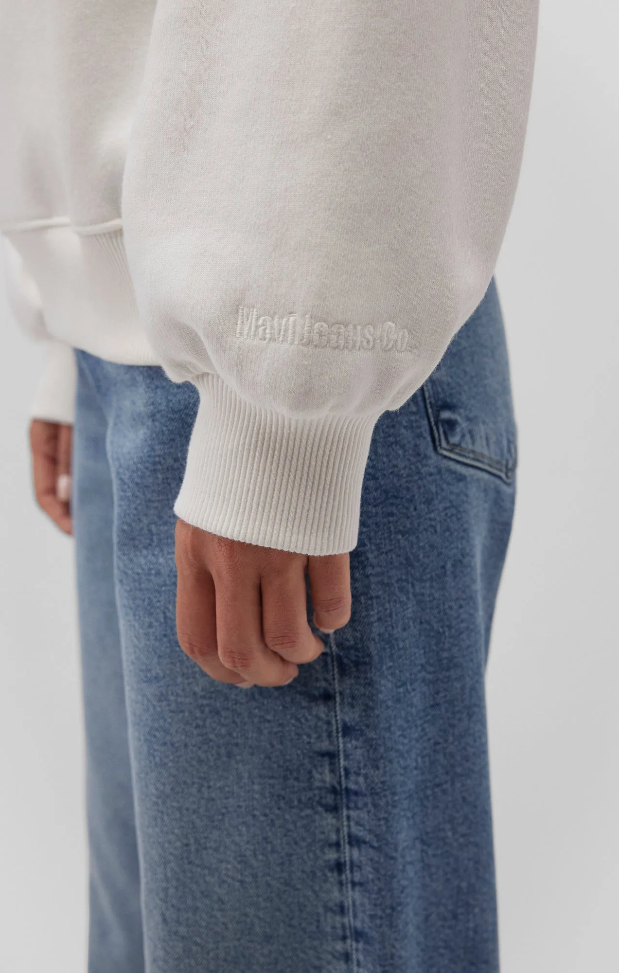 DROP SHOULDER SWEATSHIRT IN ANTIQUE WHITE