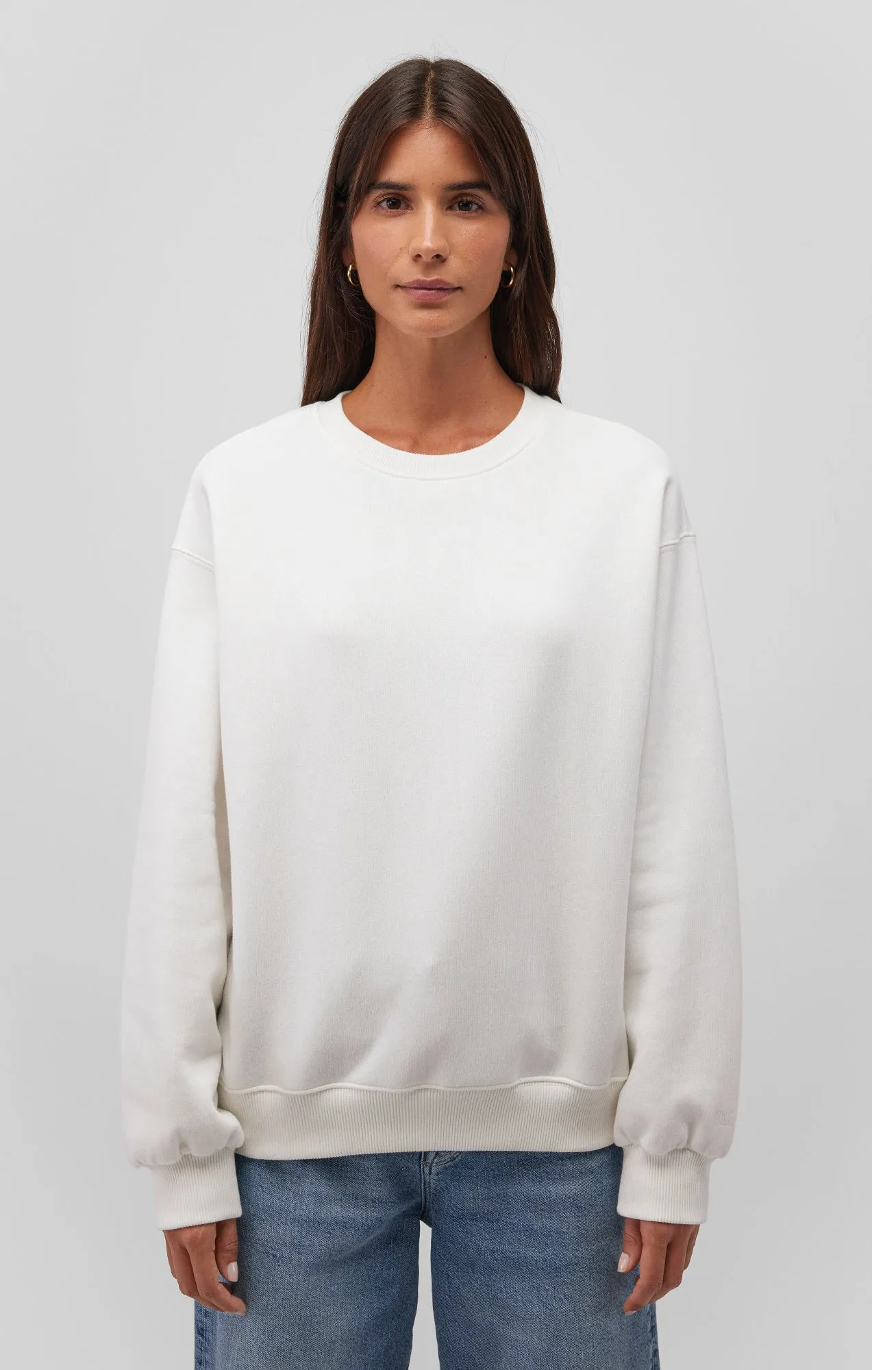 DROP SHOULDER SWEATSHIRT IN ANTIQUE WHITE