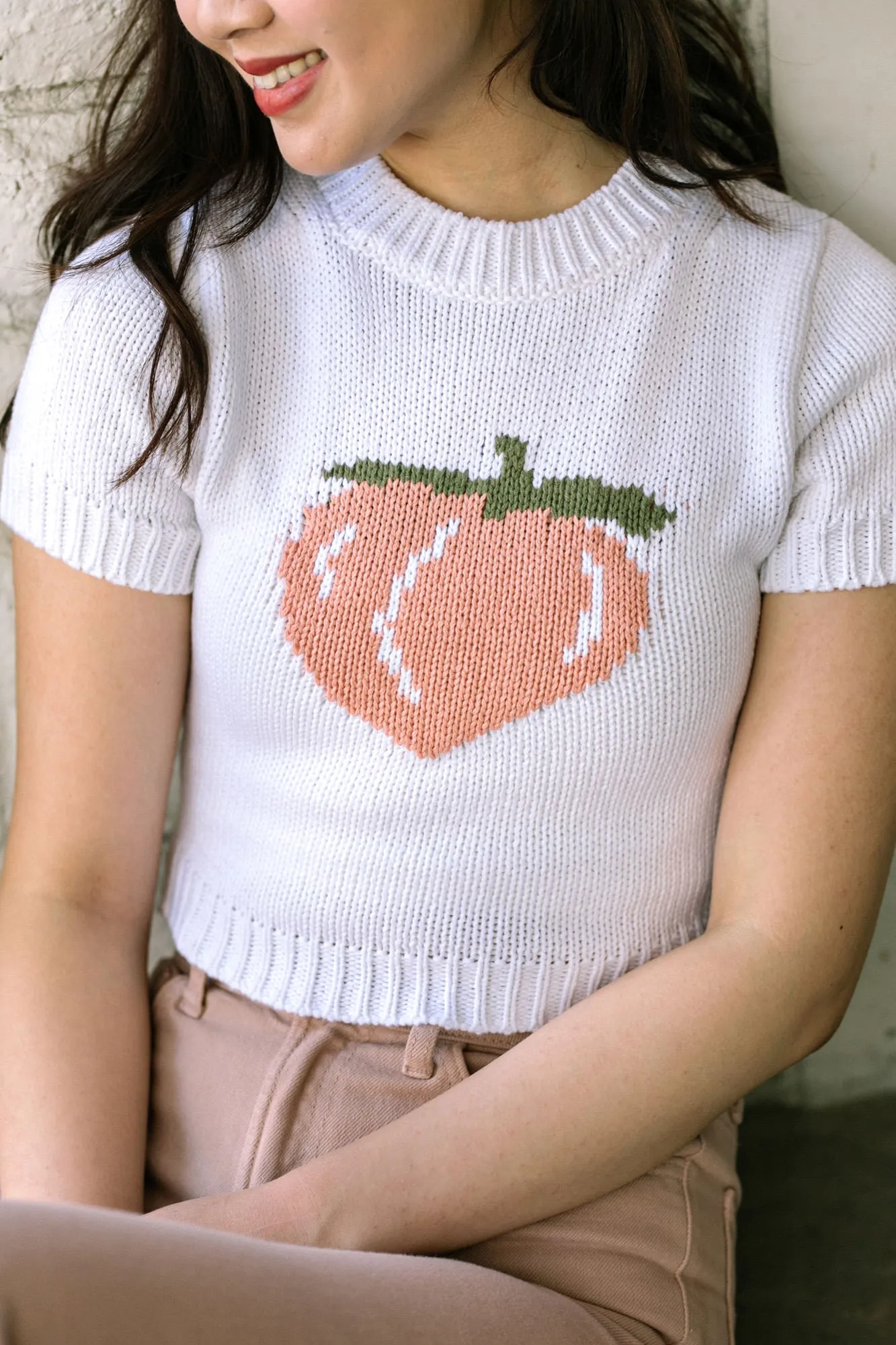 Ellen Peach Knit Top