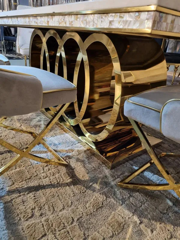 Emirates Dining Table (200 cm) Gold