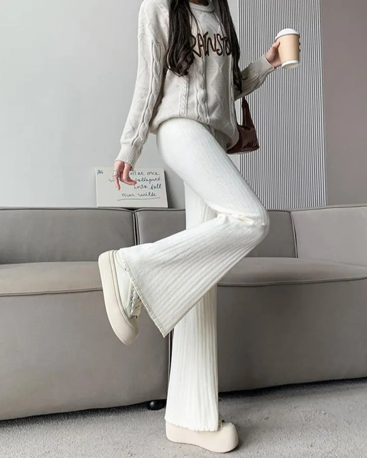 Fashionkova Miral Ribbed Knit Flare Pants