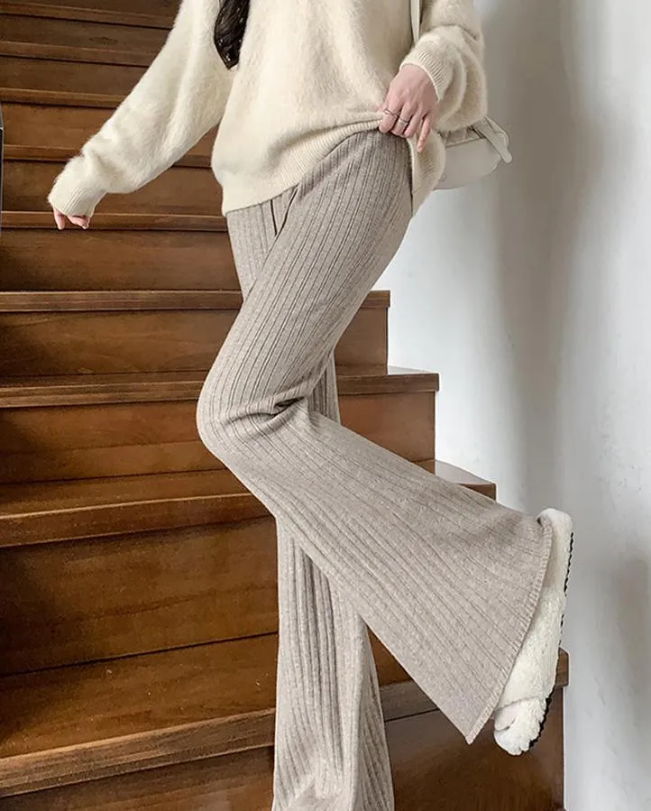 Fashionkova Miral Ribbed Knit Flare Pants