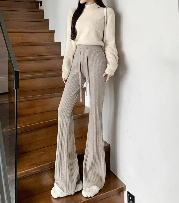 Fashionkova Miral Ribbed Knit Flare Pants