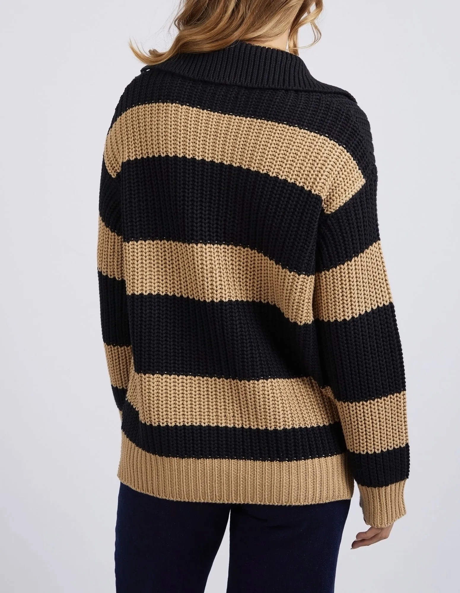 Foxwood - Estella Stripe Knit - Black & Tan