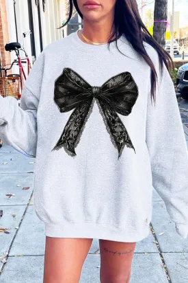 Halloween Coquette bow Graphic Fleece Sweatshirts