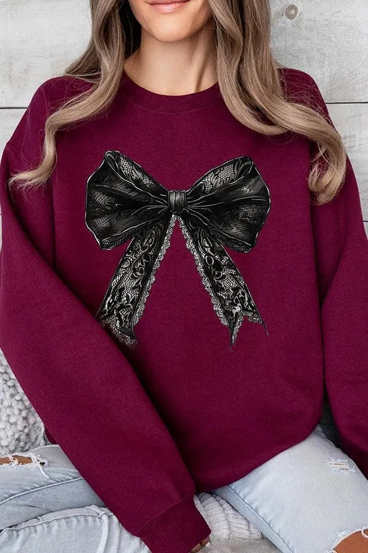 Halloween Coquette bow Graphic Fleece Sweatshirts