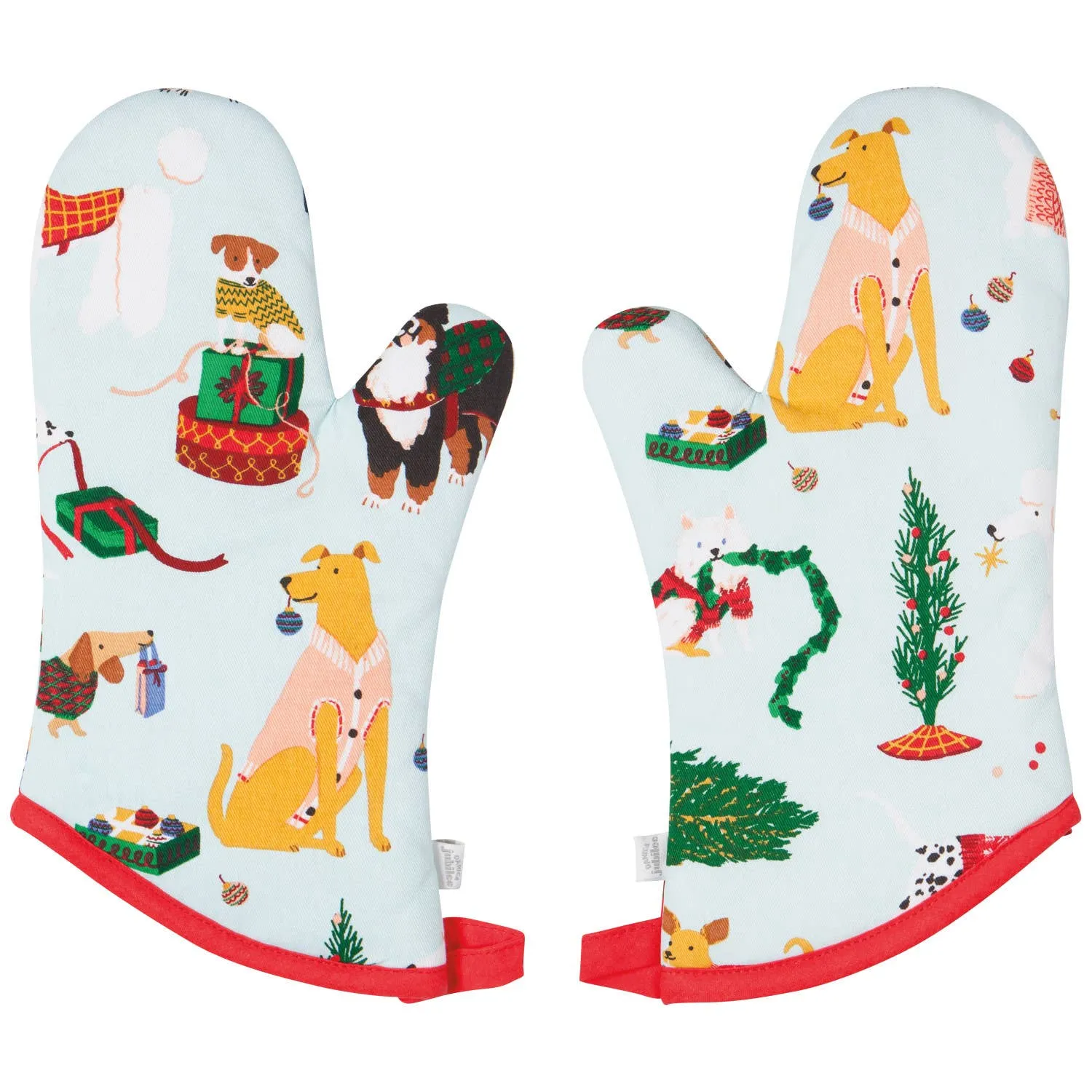 Holiday Hounds Oven Mitts - Set of 2