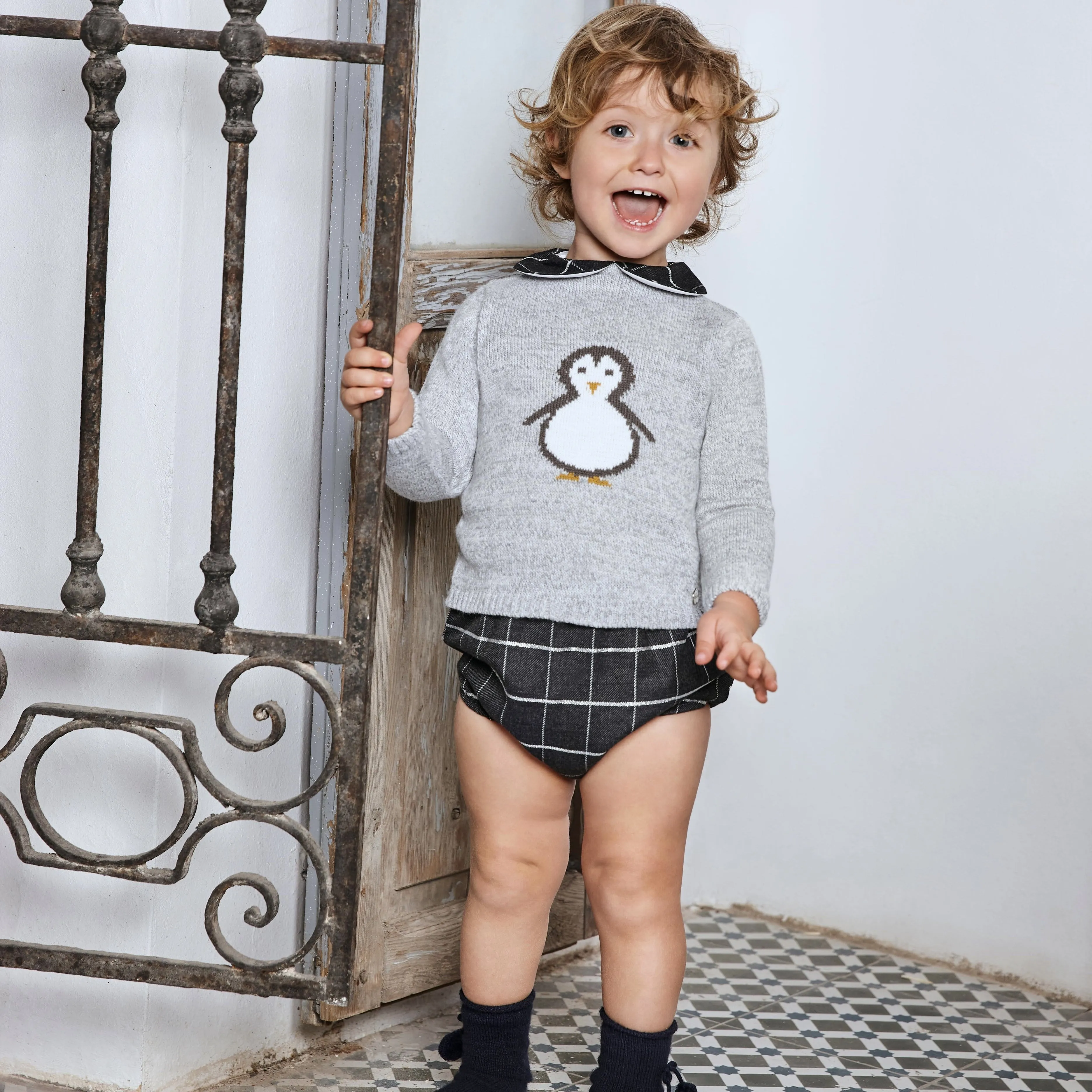 Juliana - Two Piece Penguin Set - Grey