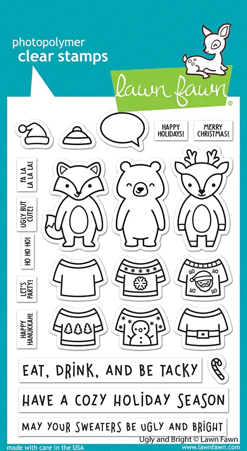 Lawn Fawn - ugly and bright - clear stamp set