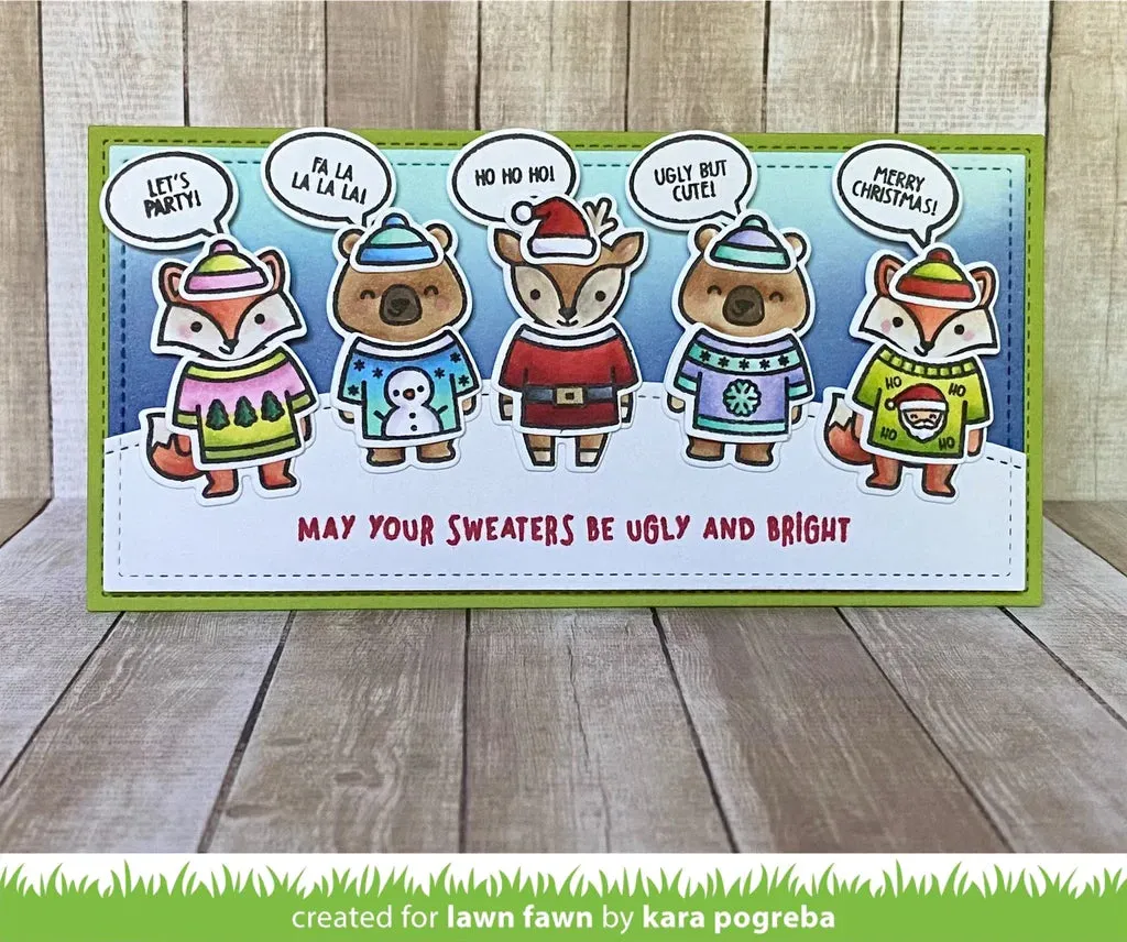 Lawn Fawn - ugly and bright - clear stamp set