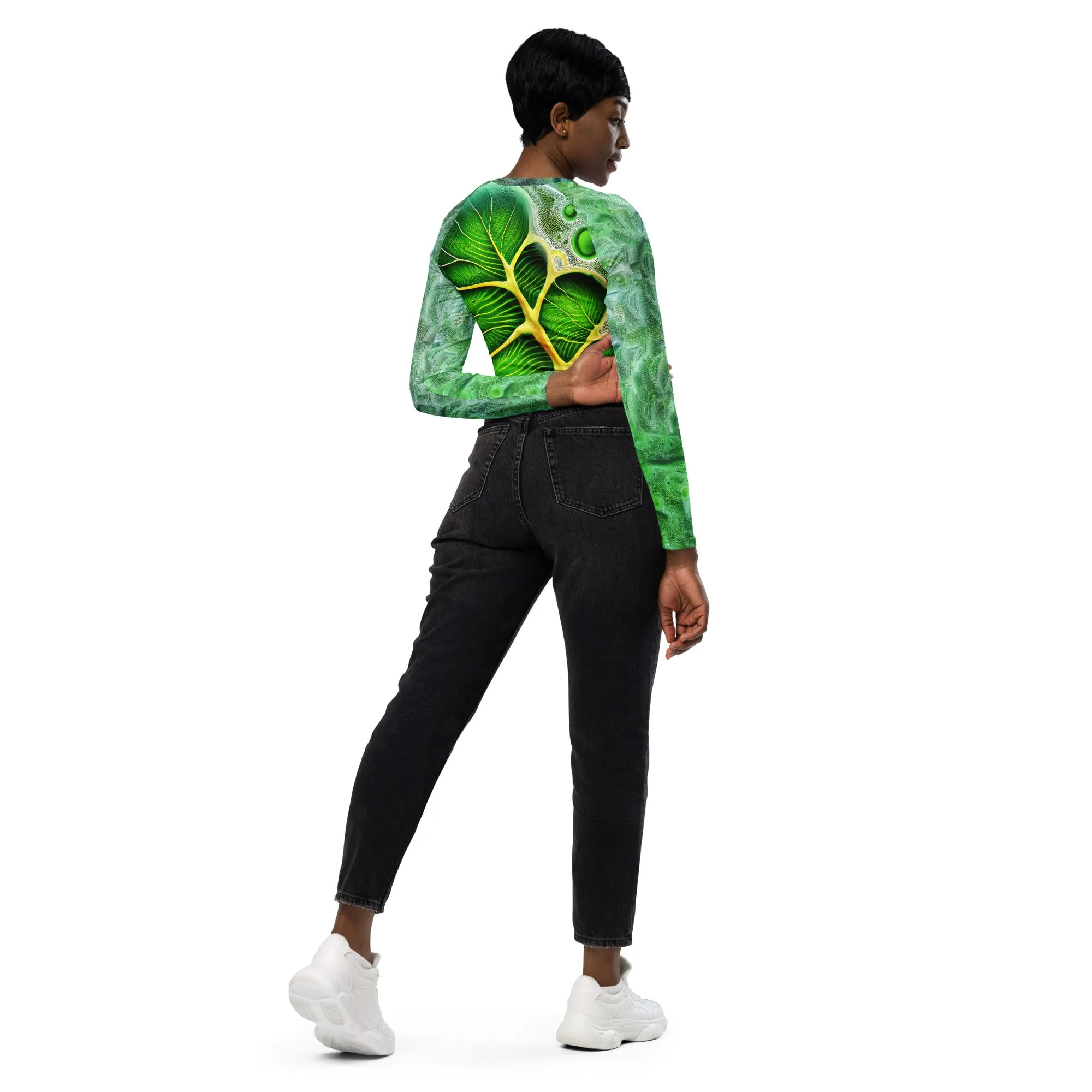 Long-Sleeve Crop Top Breathing in Green