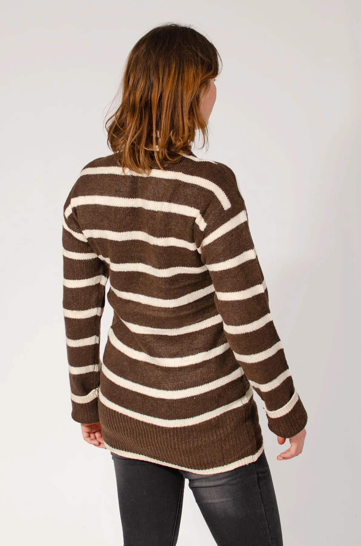 Longline Striped Roll Neck Jumper