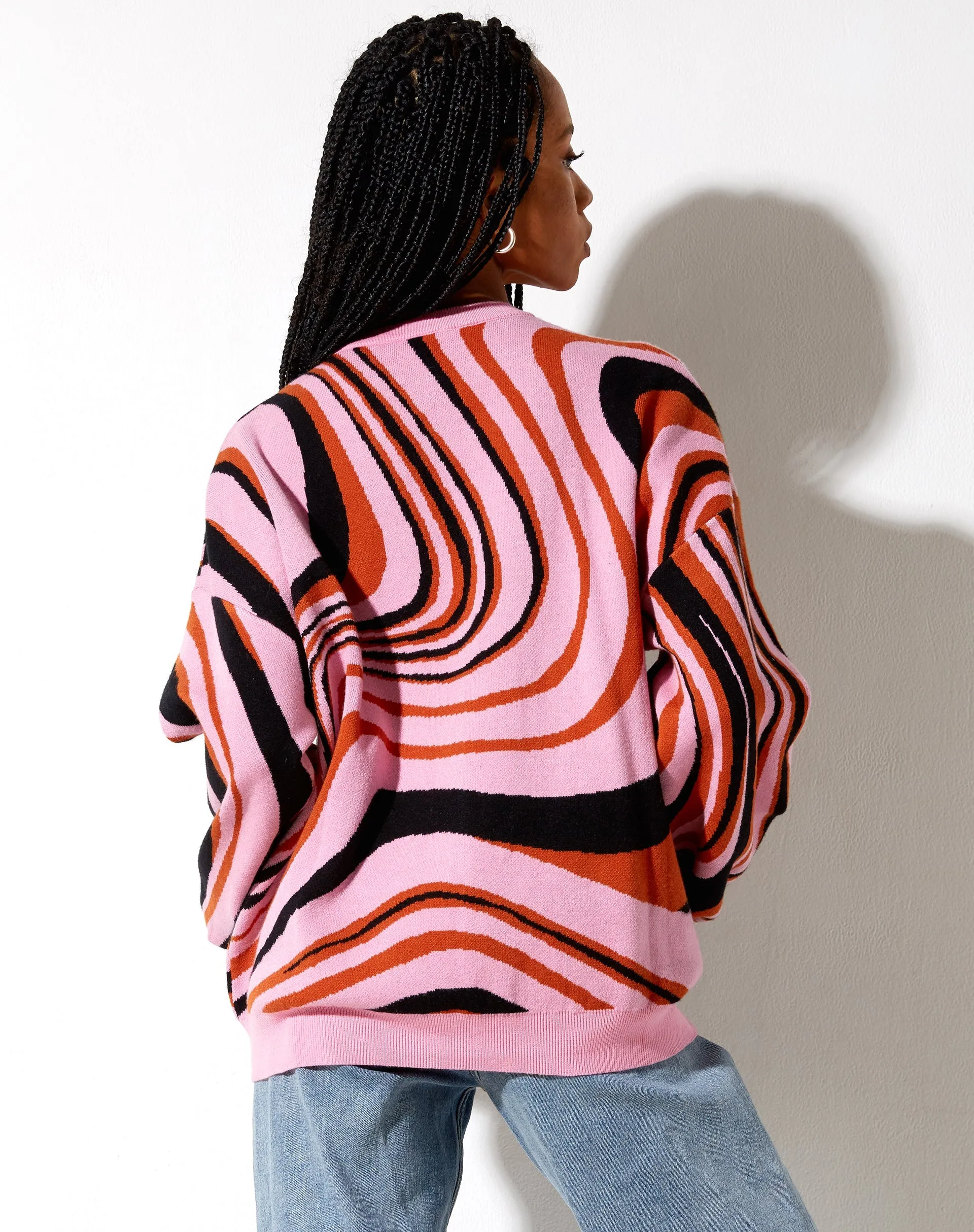 Mably Jumper in Mega Ripple Pink