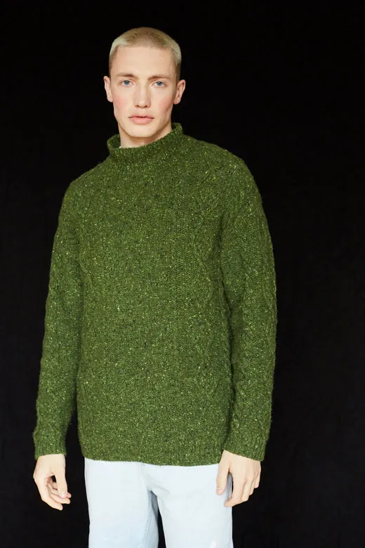 Moss Green Donegal Aran Jumper