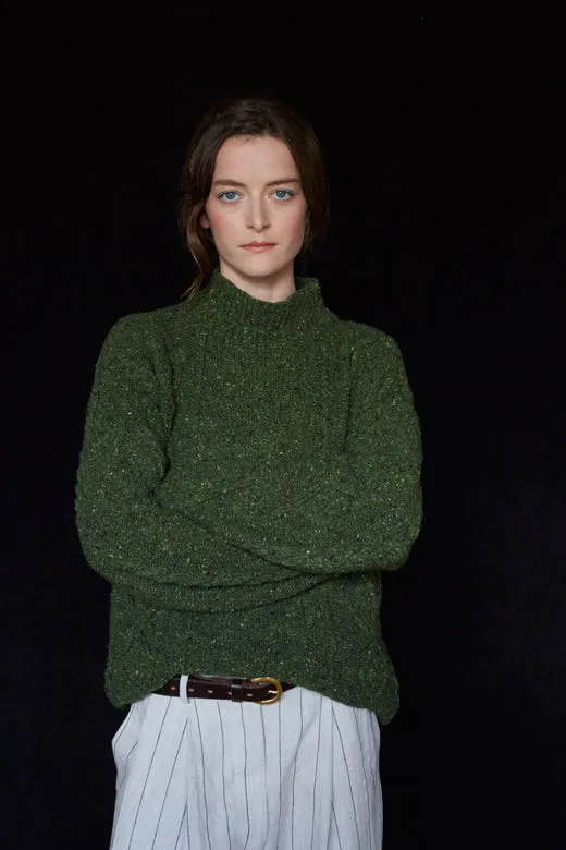 Moss Green Donegal Aran Jumper