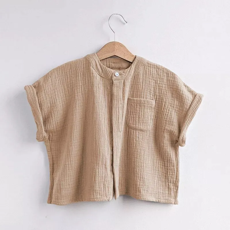 Muslin Boys Short-Sleeved Shirt