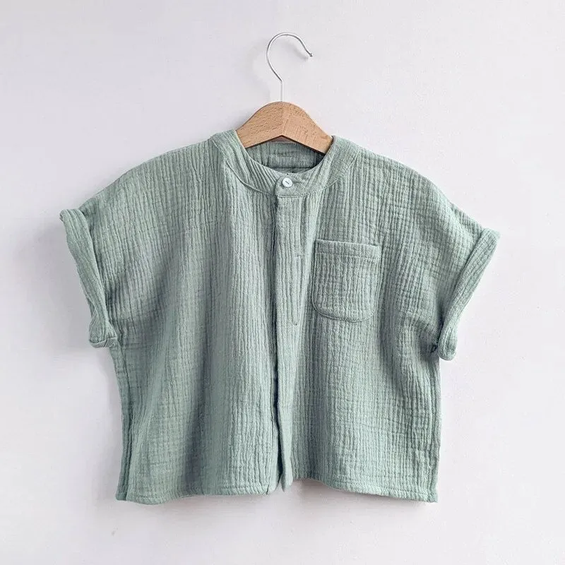 Muslin Boys Short-Sleeved Shirt