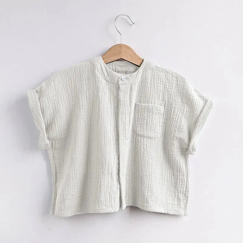 Muslin Boys Short-Sleeved Shirt